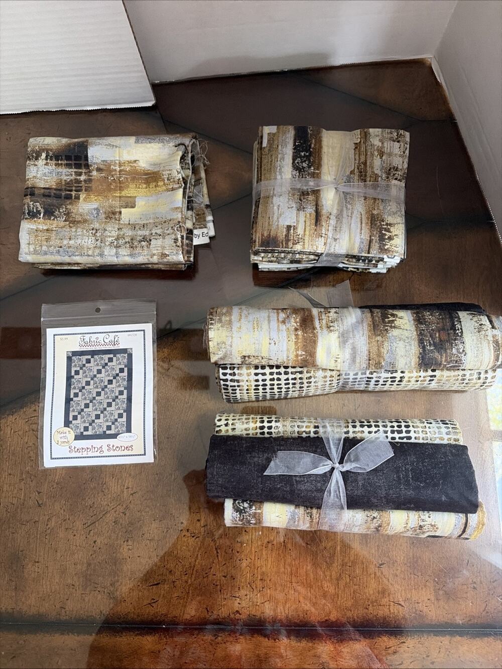 Lot of 3 yards Fabric Cafe pattern Stepping Stones all included!